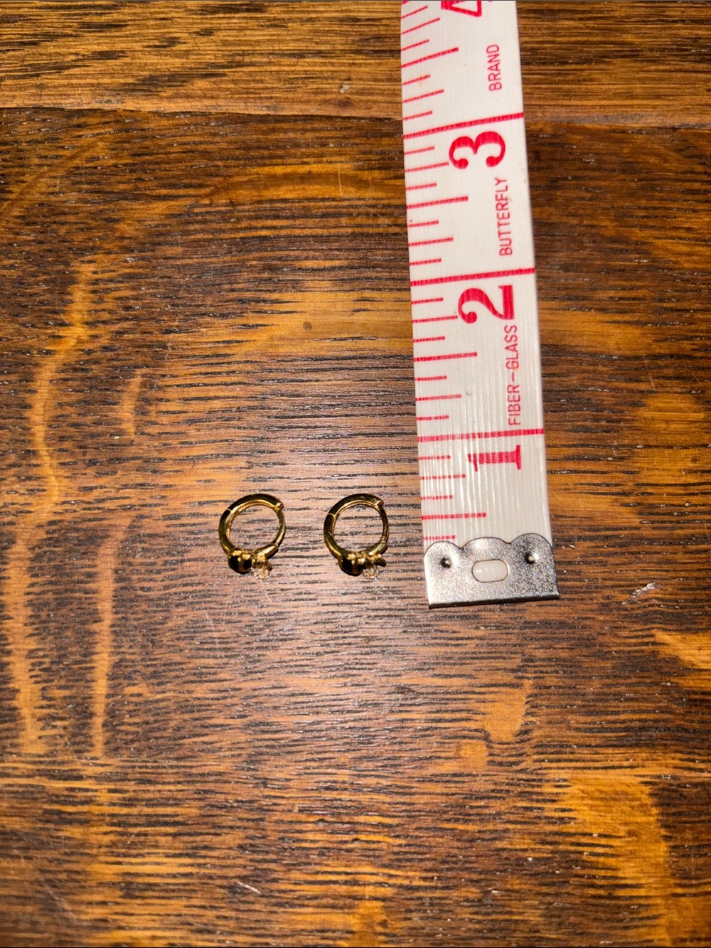 Bumble Bee Gold Huggie Hoop Earrings with Bead Accent